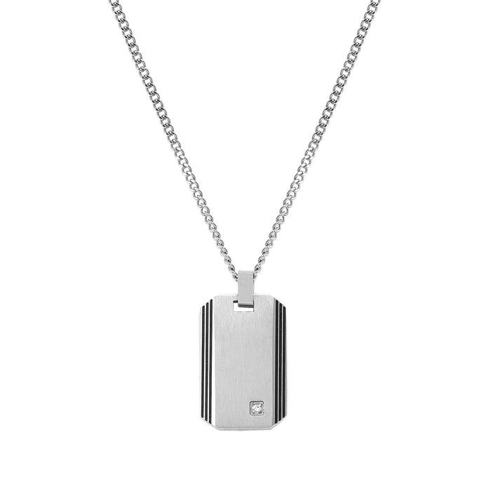 Nomination Strong White Diamond Geometric Rectangle Necklace