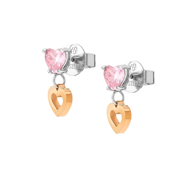 Nomination Principessina Pink Heart Earrings