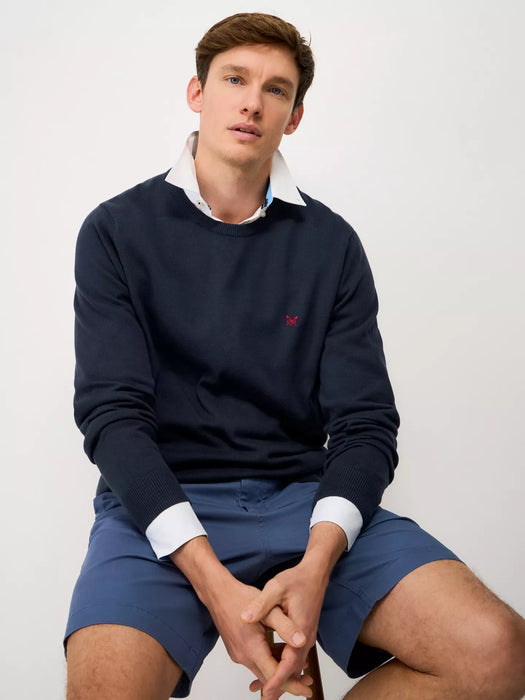 Crew Clothing Men's Organic Cotton Crew Neck Jumper In Charcoal Marl