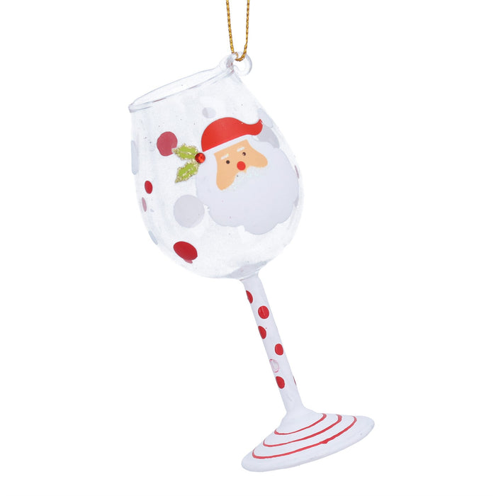 Gisela Graham Santa Glass Decoration