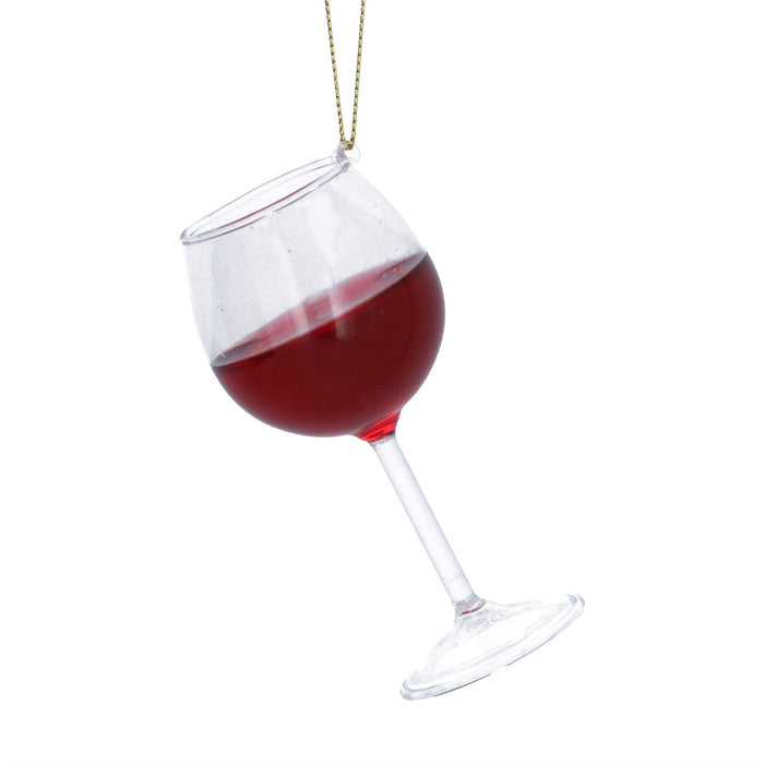 Gisela Graham Glass Of Red Wine Glass Decoration