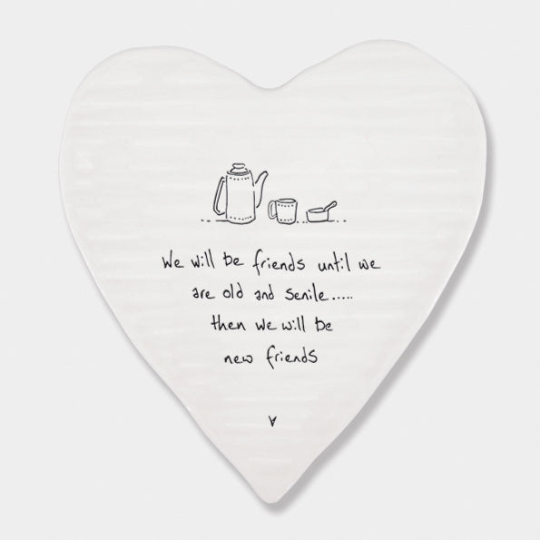 East of India Porcelain Coaster - Friends Old and Senile