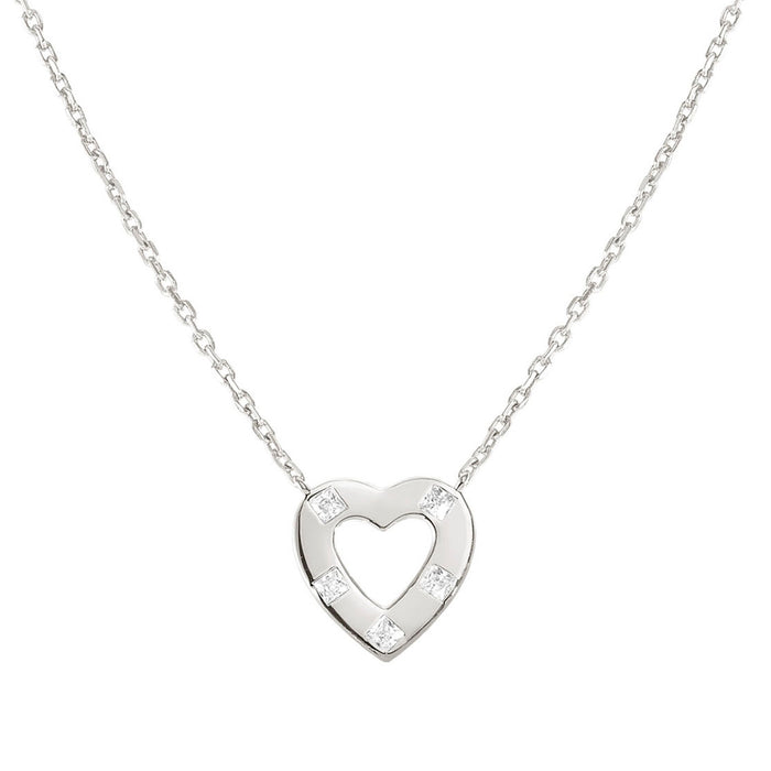 Nomination Carismatica White Stones Silver Heart Necklace