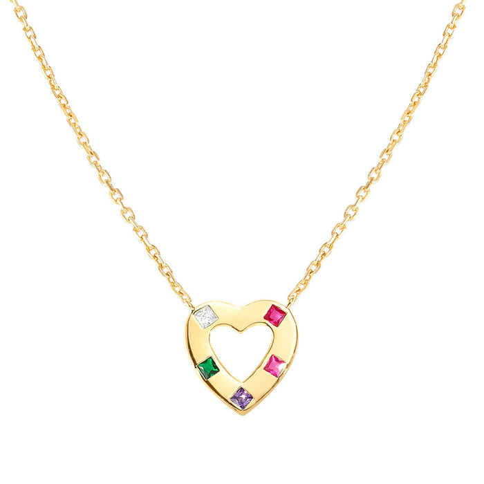 Nomination Carismatica Pink Stones Gold Heart Necklace