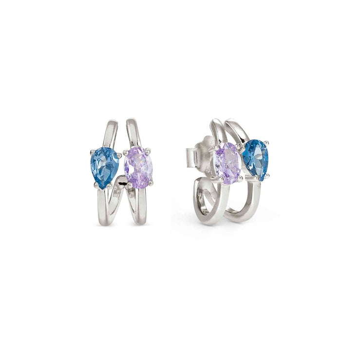 Nomination Colour Wave Aurora Edition With Blue Crystal Earrings