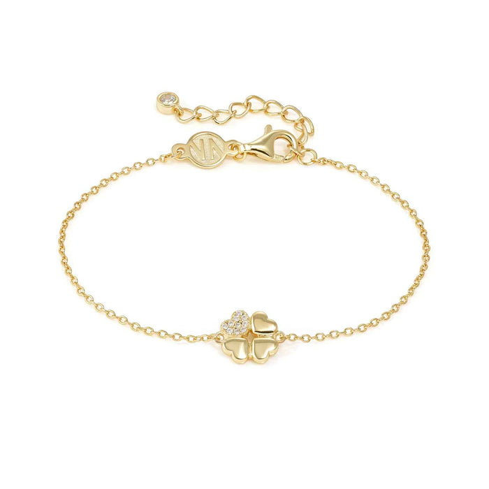 Nomination Petit Sparkle Four Leaf Clover With Crystal Gold Bracelet