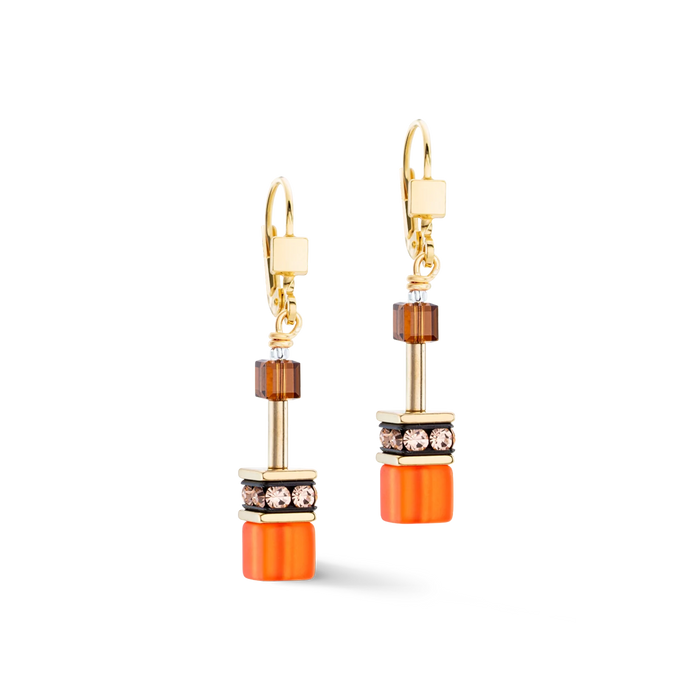 Coeur De Lion GeoCUBE® Iconic Sunset Gold Earrings