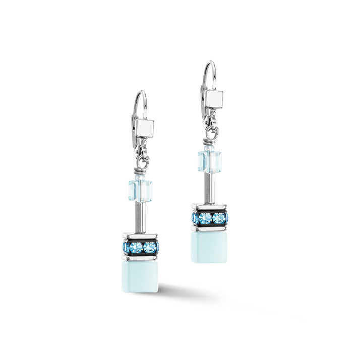 Coeur De Lion GeoCUBE® Iconic Mono Ice Blue Earrings