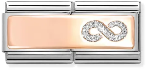 Nomination Classic Rose Gold Double Engraved Glitter Infinity Charm