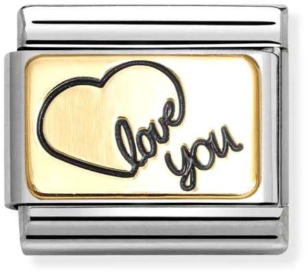 Nomination Classic Gold Plates Love You Heart Charm