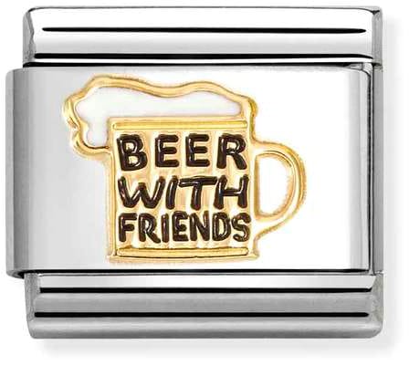Nomination Classic Gold Beer With Friends Charm