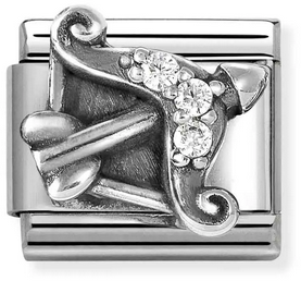 Nomination Classic Silver Zodiac Relief Sagittarius With Crystal Charm