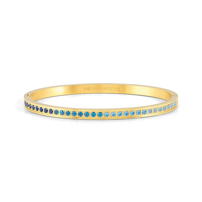Nomination Pretty Bangles Gold With Blue Cubic Zirconia Bracelet