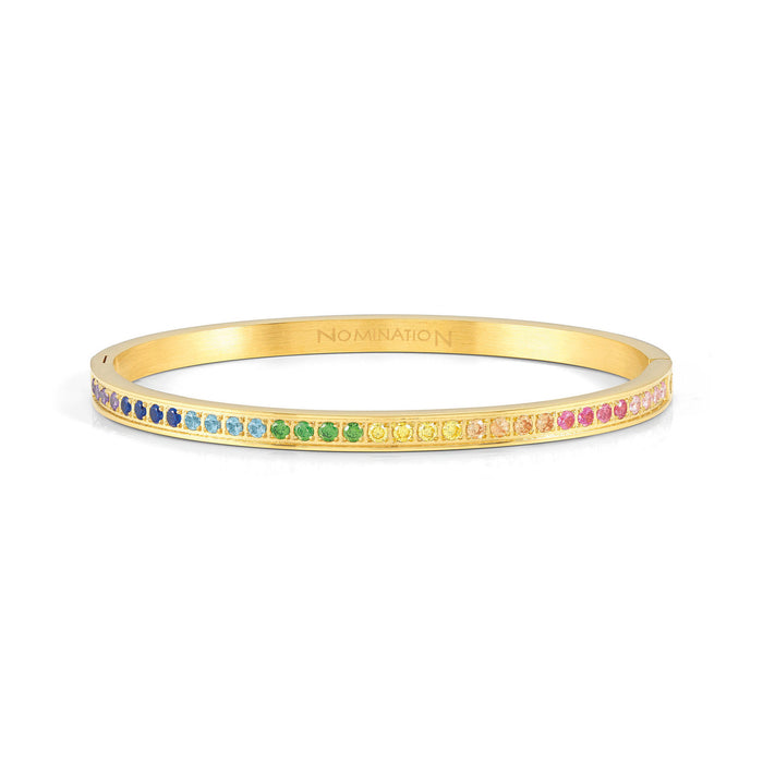 Nomination Pretty Bangles Gold With Multicoloured Cubic Zirconia Bracelet