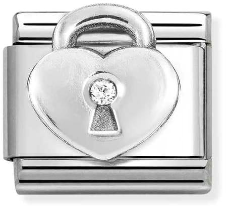 Copy of Nomination Classic Silver Heart Padlock With Stones Charm