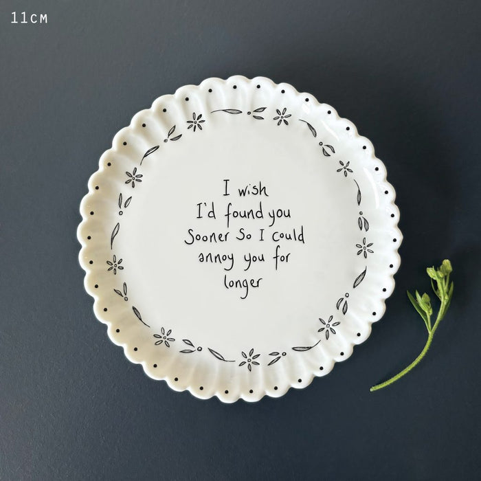 East of India Scallop Coaster - I Wish I'd Found You Sooner