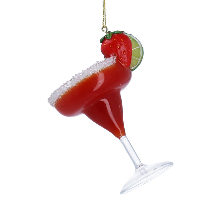 Gisela Graham Strawberry Daiquiri Glass Decoration