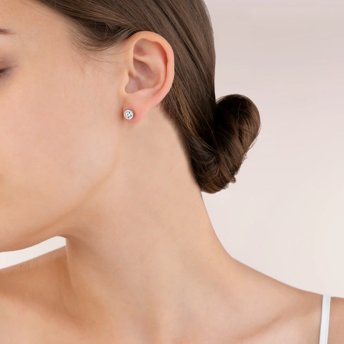 Coeur De Lion Crystal & Stainless Steel Silver Earrings