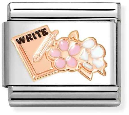 Nomination Classic Rose Gold Symbol Write Diary Notepad Charm