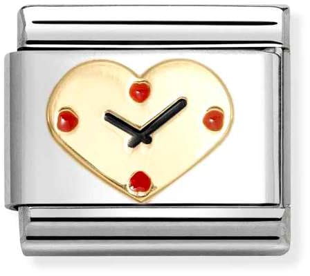 Nomination Classic Gold Heart Clock Charm