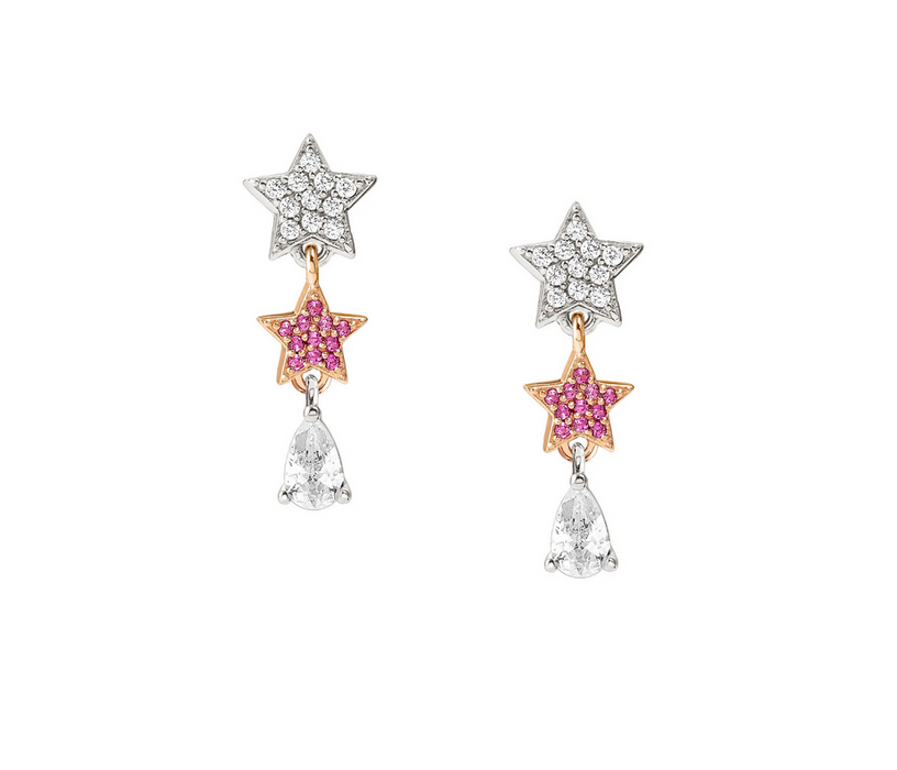 Nomination Lucentissima Coloured Cubic Zirconia Star Drop Earrings