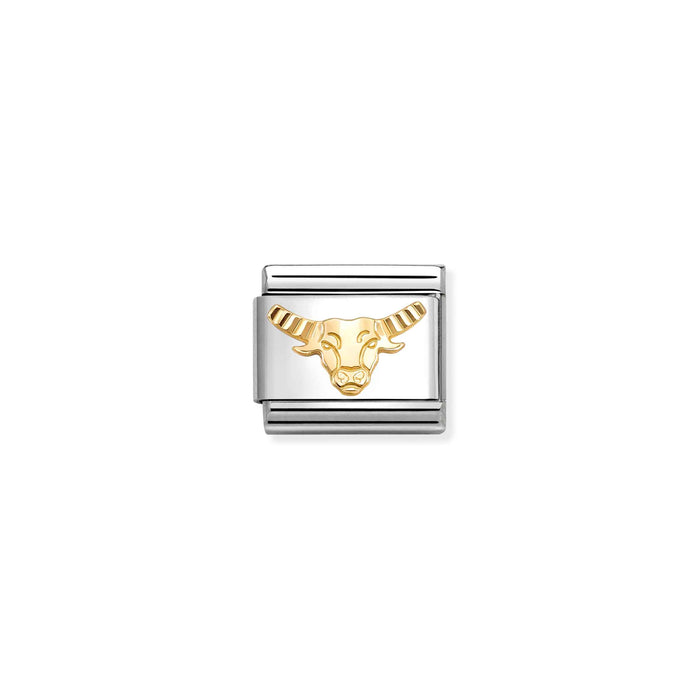 Nomination Classic Zodiac Taurus Diamond Cut Gold Charm