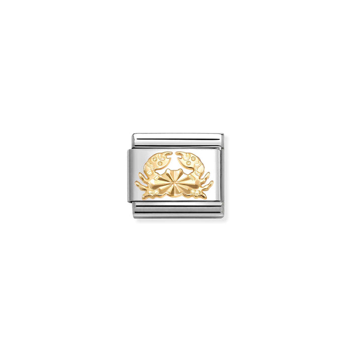 Nomination Classic Zodiac Cancer Diamond Cut Gold Charm