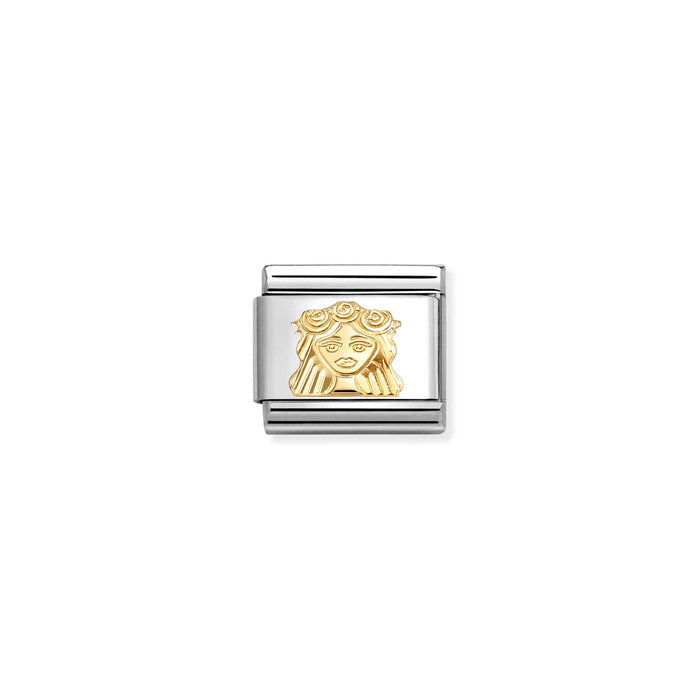 Nomination Classic Zodiac Virgo Diamond Cut Gold Charm