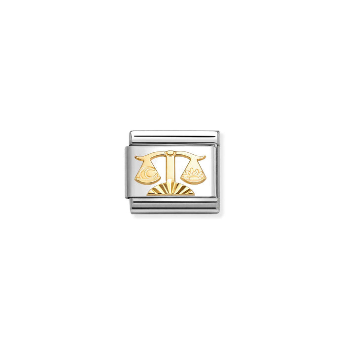 Nomination Classic Zodiac Libra Diamond Cut Gold Charm