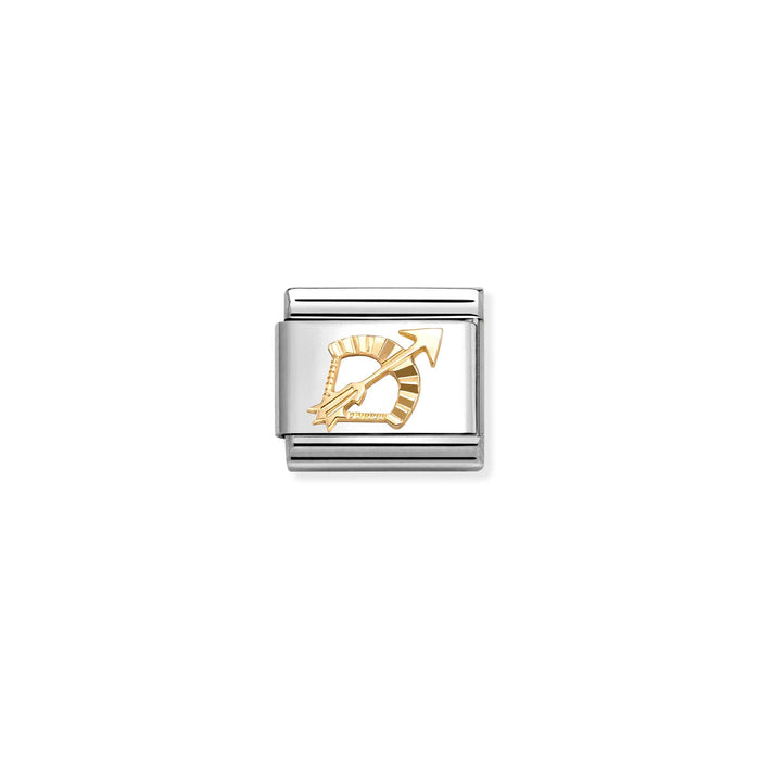 Nomination Classic Zodiac Sagittarius Diamon Cut Gold Charm
