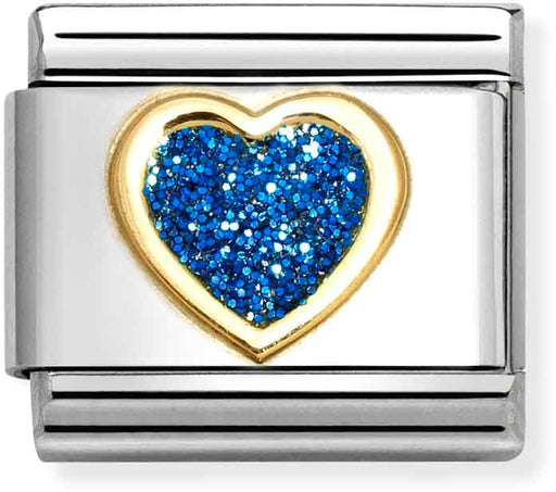 Nomination-gold-glitter-blue-heart