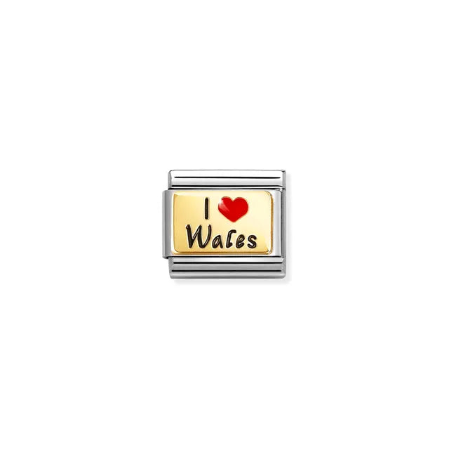 Nomination Classic Gold I Love Wales Composable Charm