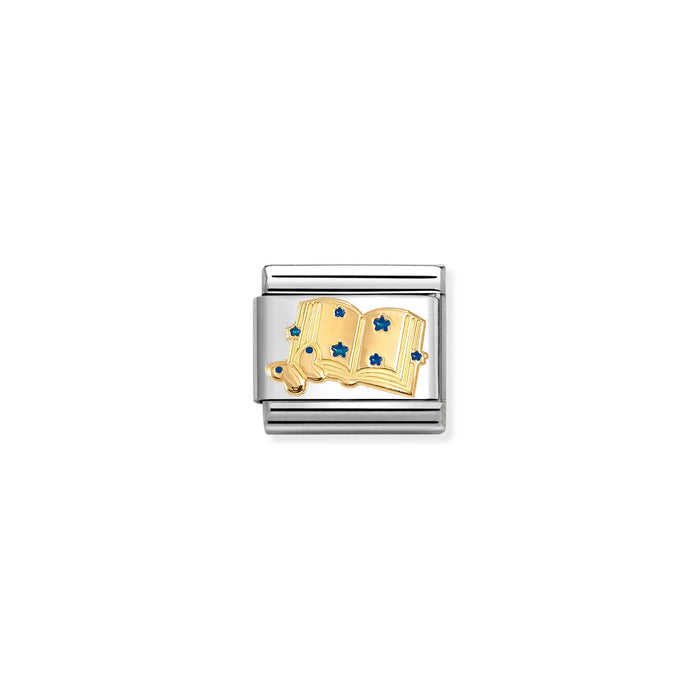 Nomination Classic Gold Symbols Blue Book Charm