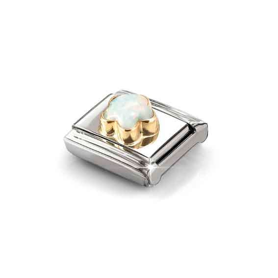 Nomination Classic Silver White Opal Charm