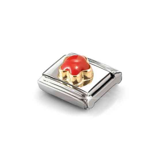 Nomination Classic Silver Red Coral Charm