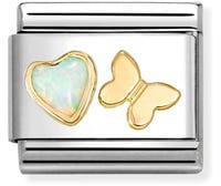 Nomination Classic Silver White Opal Butterfly Charm