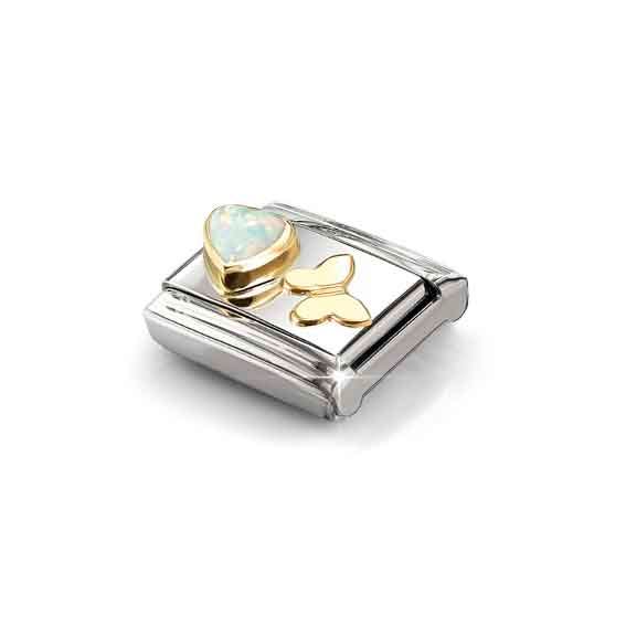 Nomination Classic Silver White Opal Butterfly Charm