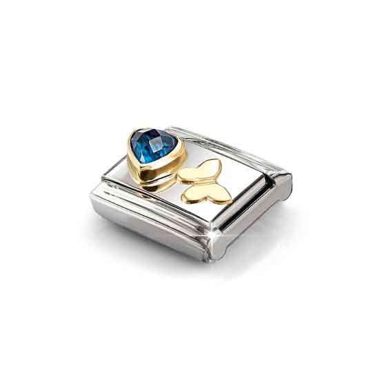 Nomination Classic Gold Blue Butterfly Charm