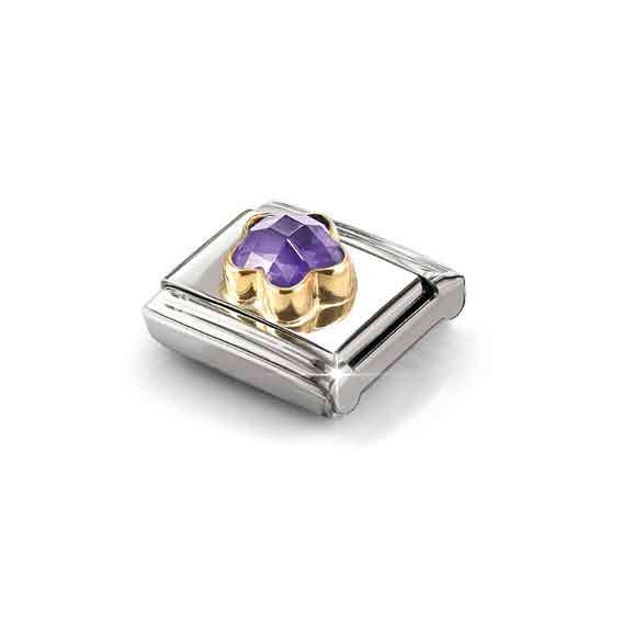 Nomination Classic Purple Flower Charm