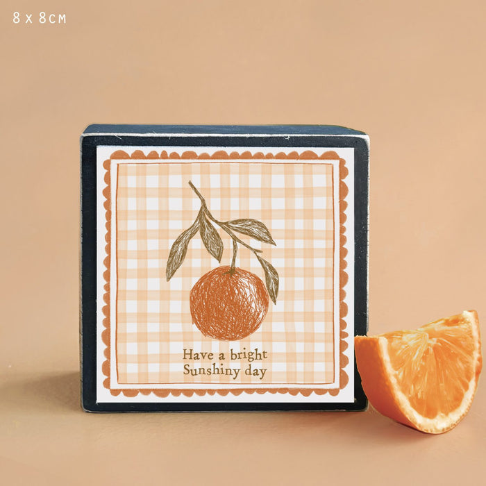 East of India Fruit Block Sign - Orange