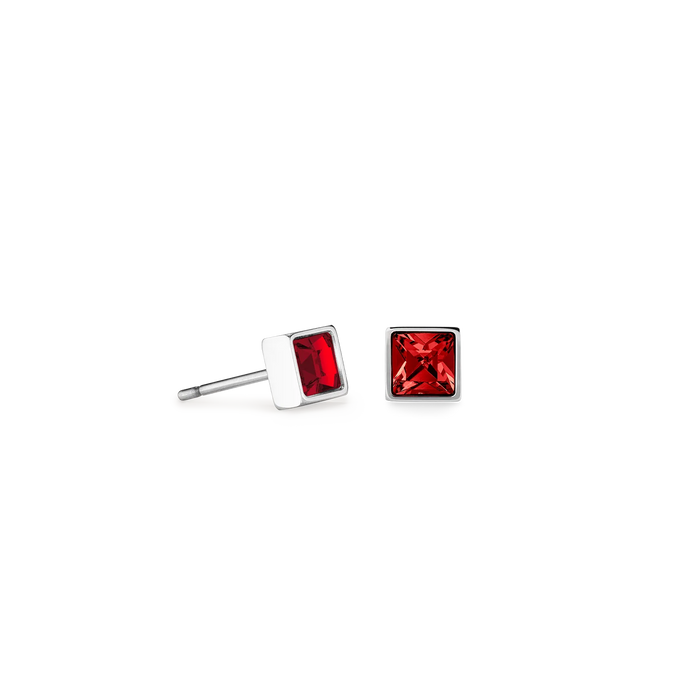 Coeur De Lion Brilliant Square Red Earrings