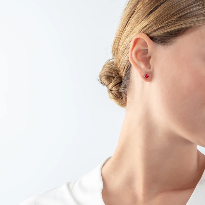 Coeur De Lion Brilliant Square Red Earrings