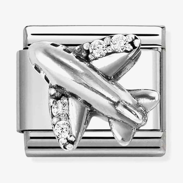 Nomination Classic White Airplane Charm