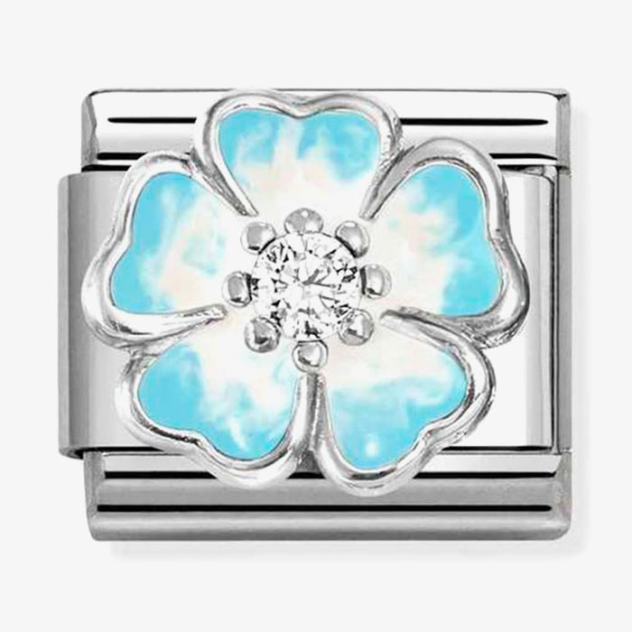 Nomination Classic Blue Flower With Stone Charm