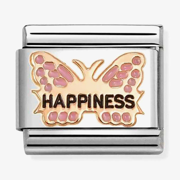 Nomination Classic Pink Butterfly Happiness Silver Charm