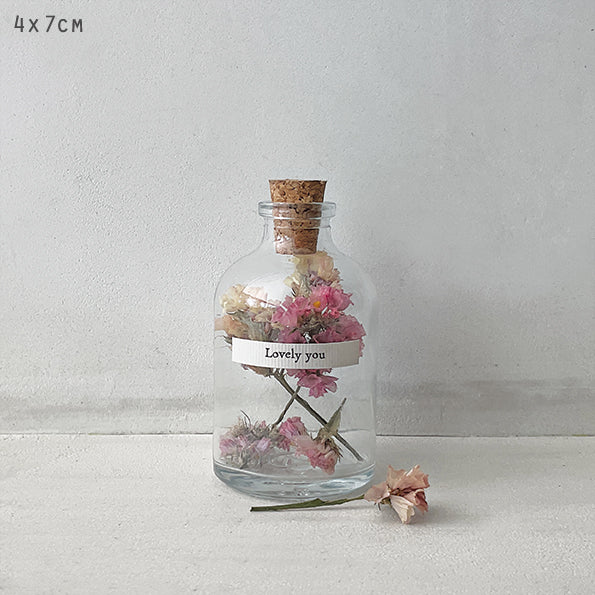 East of India Dried Flowers in Bottle - Lovely You