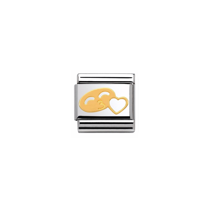 Nomination Classic Smile With Heart Gold Charm