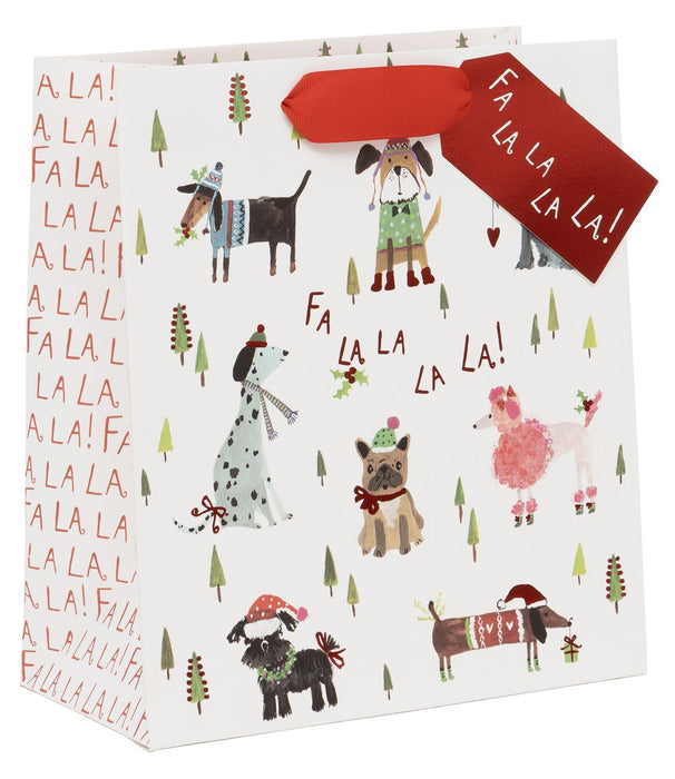 Glick Christmas Fa La La Woof! Medium Gift Bag