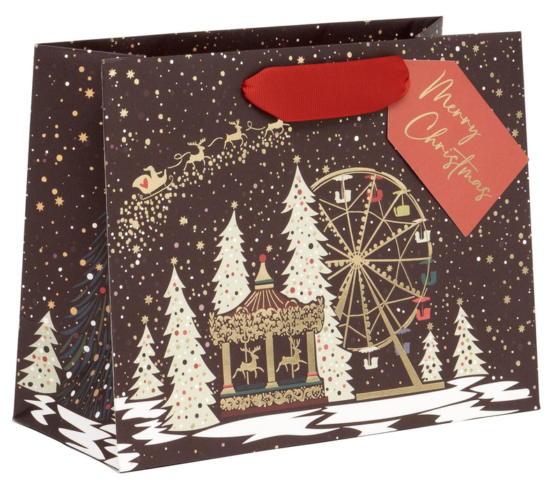 Glick Christmas Ferris Wheel Medium Landscape Gift Bag