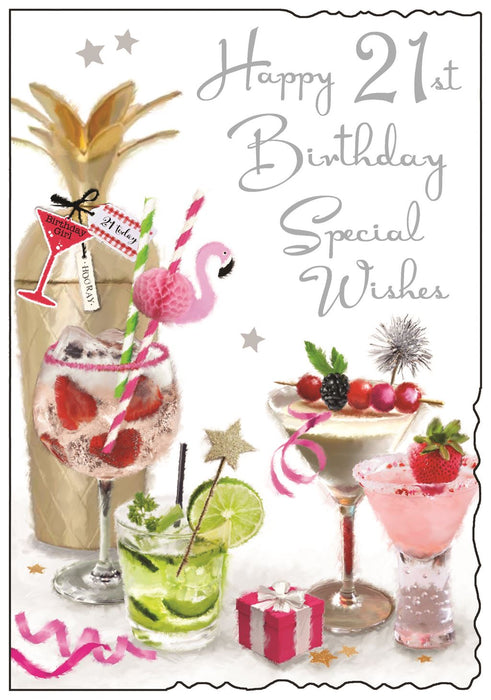 Jonny Javelin 'Happy 21st Birthday Wishes' Birthday Card